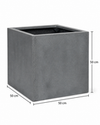Grey Block – Contemporary decorative pot – Ø30 × H30 cm