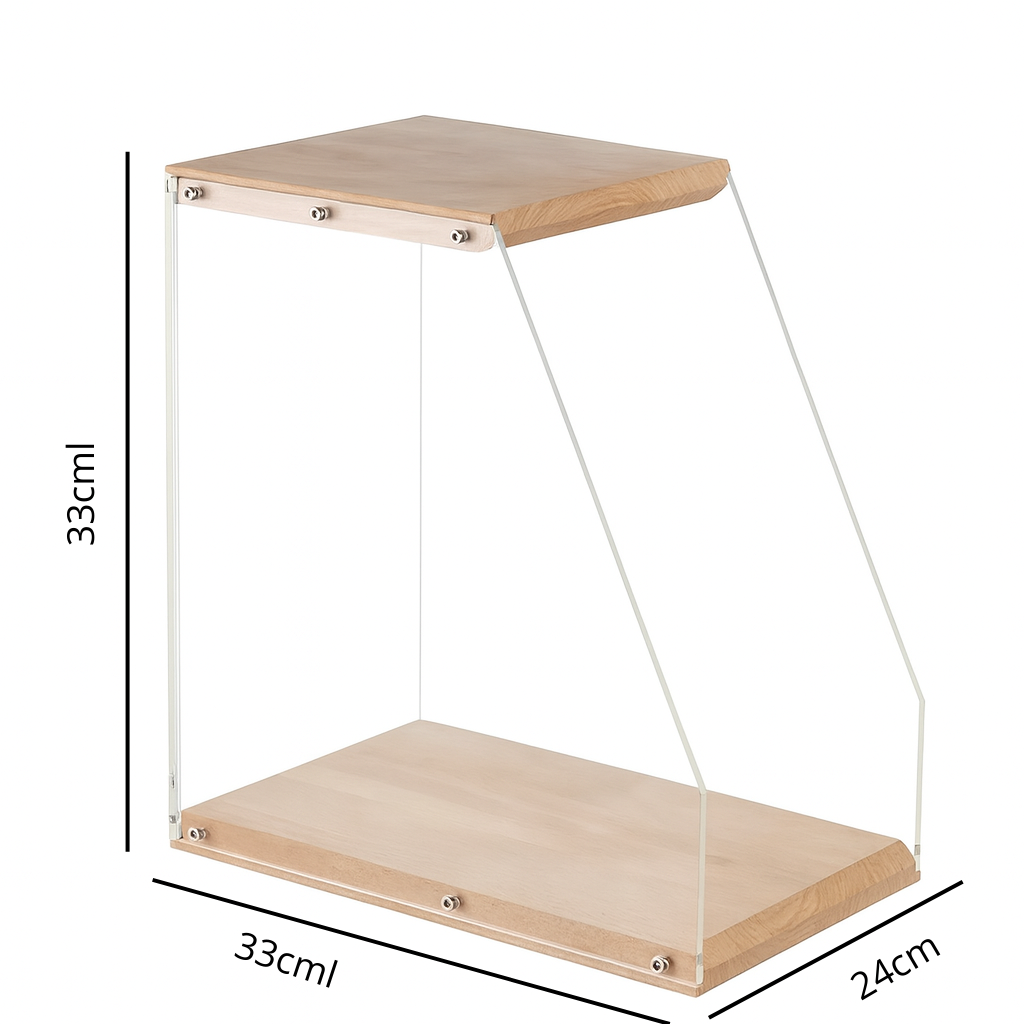Schallplattenhalter aus Holz und Plexiglas – Schallplattenaufbewahrung, Schallplattenhalter im Design für über 40 LPs – Transparenter und eleganter Organizer