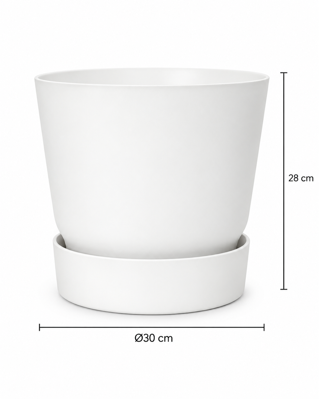 Elho Greenville Rond Blanc – Pot avec réservoir d’eau – Ø14 à Ø39 cm