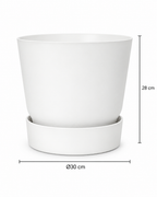 Elho Greenville Rond Blanc – Pot avec réservoir d’eau – Ø14 à Ø39 cm