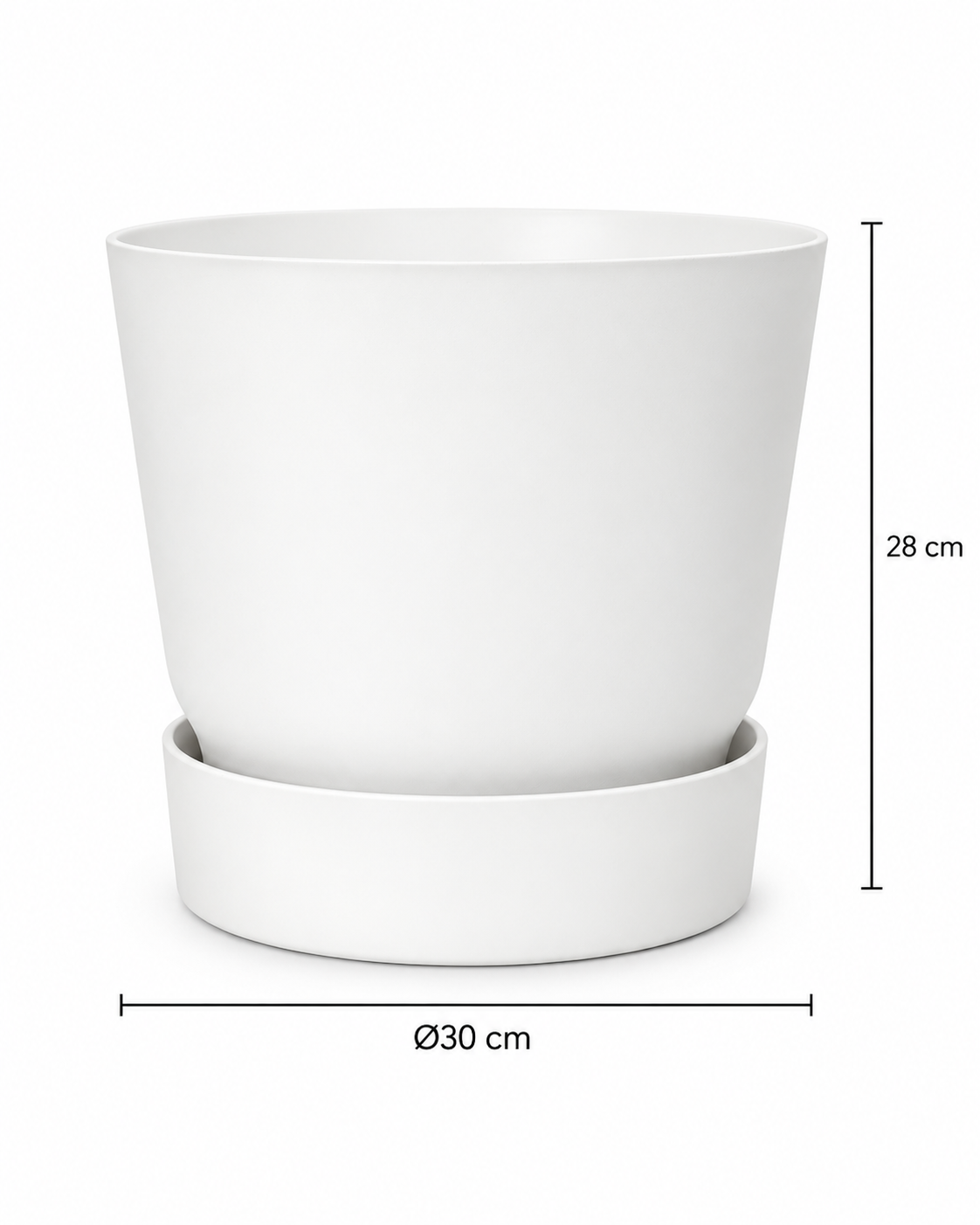 Elho Greenville Rond Blanc – Pot avec réservoir d’eau – Ø14 à Ø39 cm