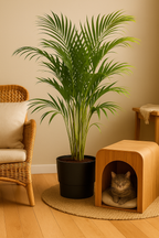 Palmier Areca en pot design – Plante d’intérieur tropicale 110 cm avec cache-pot Elho Greenville Ø21 cm