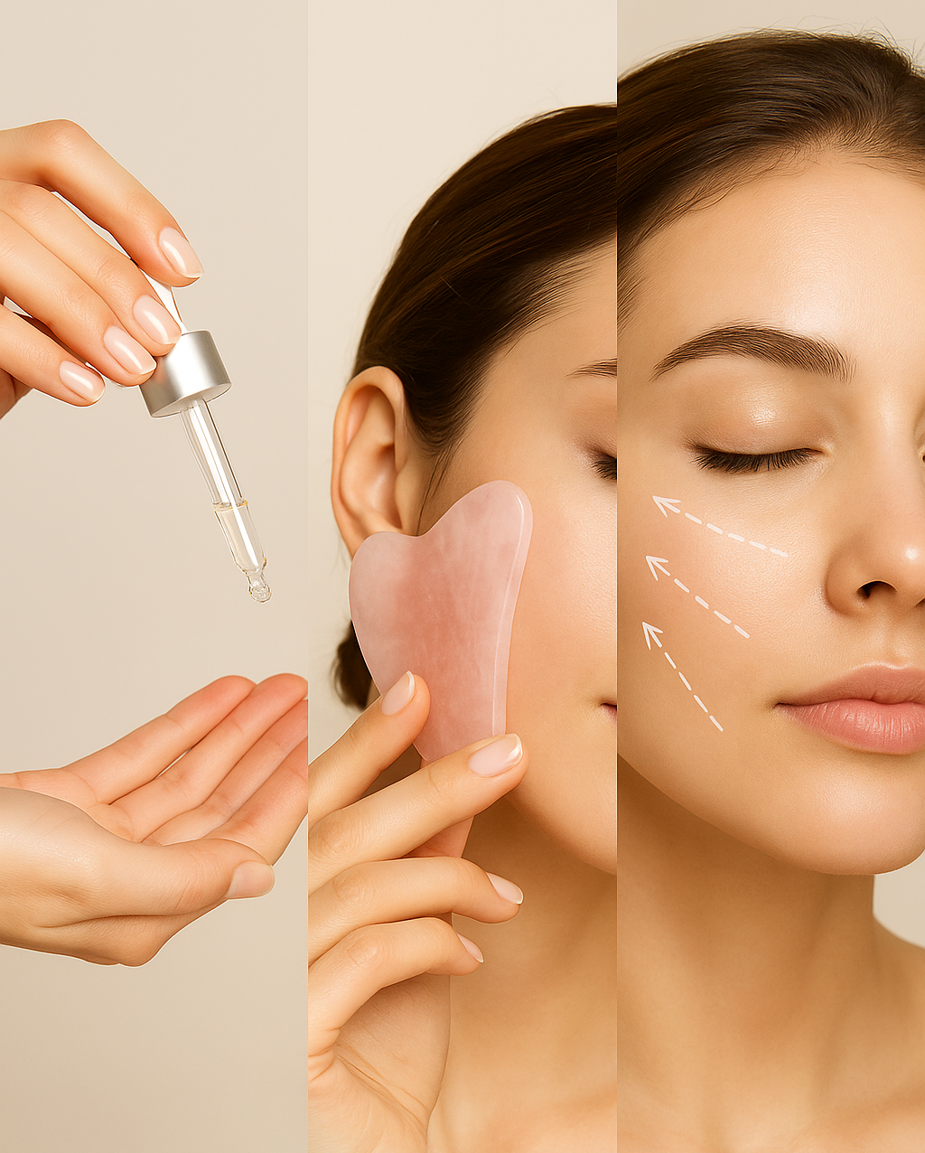 Gua Sha en Quartz Rose & Jade Naturel – Massage Facial Ancestral
