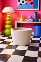 Cache-pot Beige Patiné – Grand cache-pot décoratif en fibre de pierre