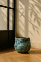 Elisa Mystic Green – Cache-pot en céramique texturé effet bronze vert – 3 tailles