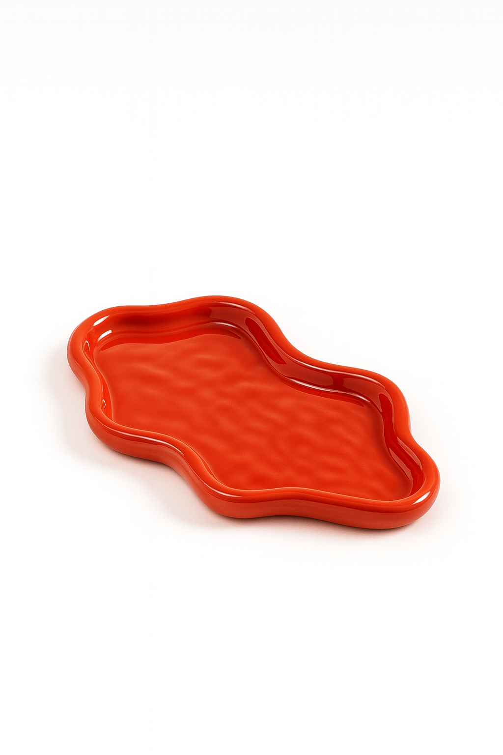Plateau Nuage en Céramique Rouge – Vide-Poche Design Haut de Gamme – Grand Modèle 26 cm