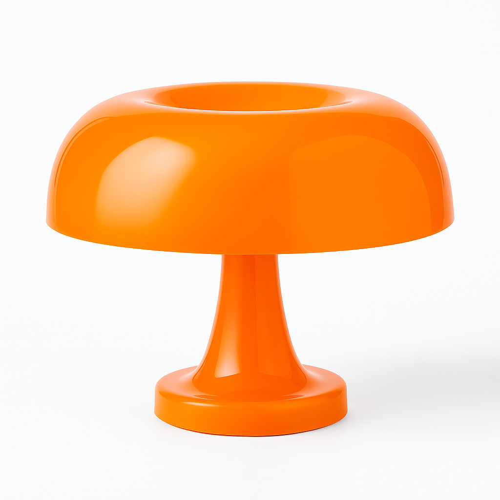 Lampe Champignon LED Rechargeable – Design Orange & Blanc – 28 cm