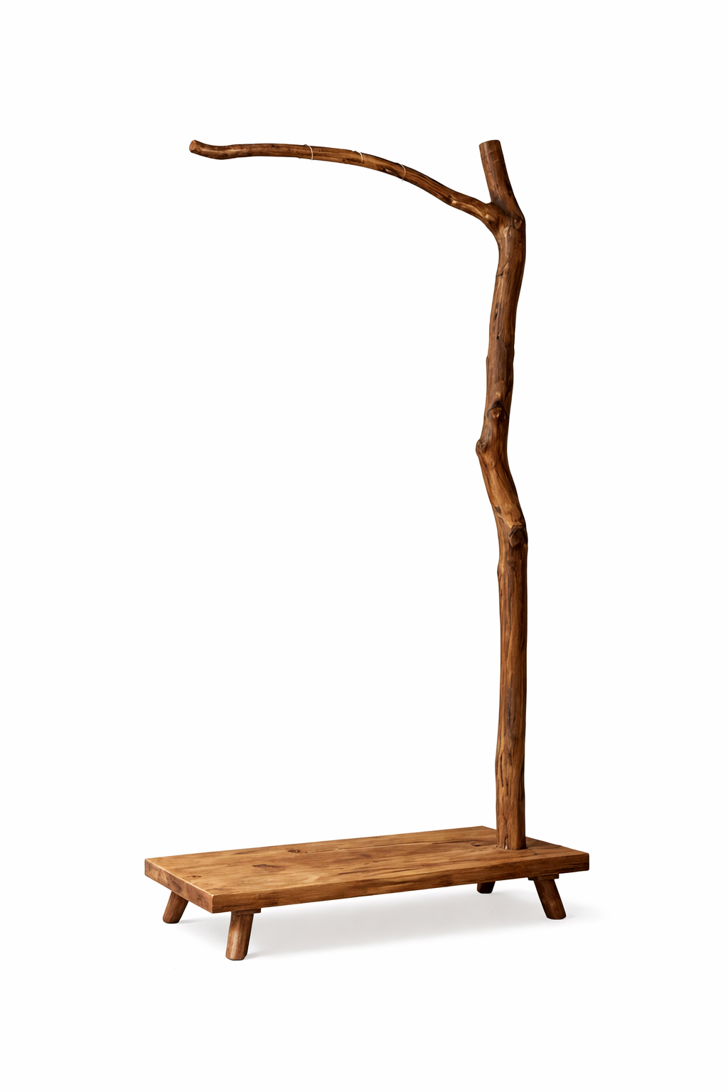 Portant Sculptural en Bois Massif – Design Organique & Esprit Japandi | Portant Vêtements Naturel Haut de Gamme