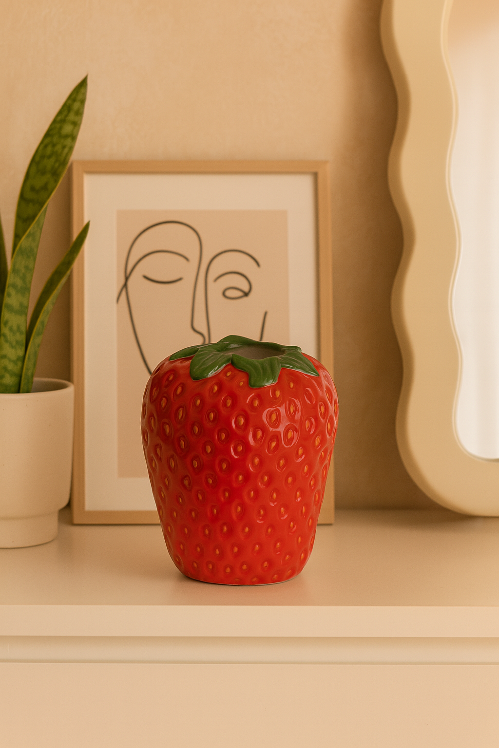 Vase Fraise en Céramique – Déco Fruitée & Originale pour Intérieur Moderne