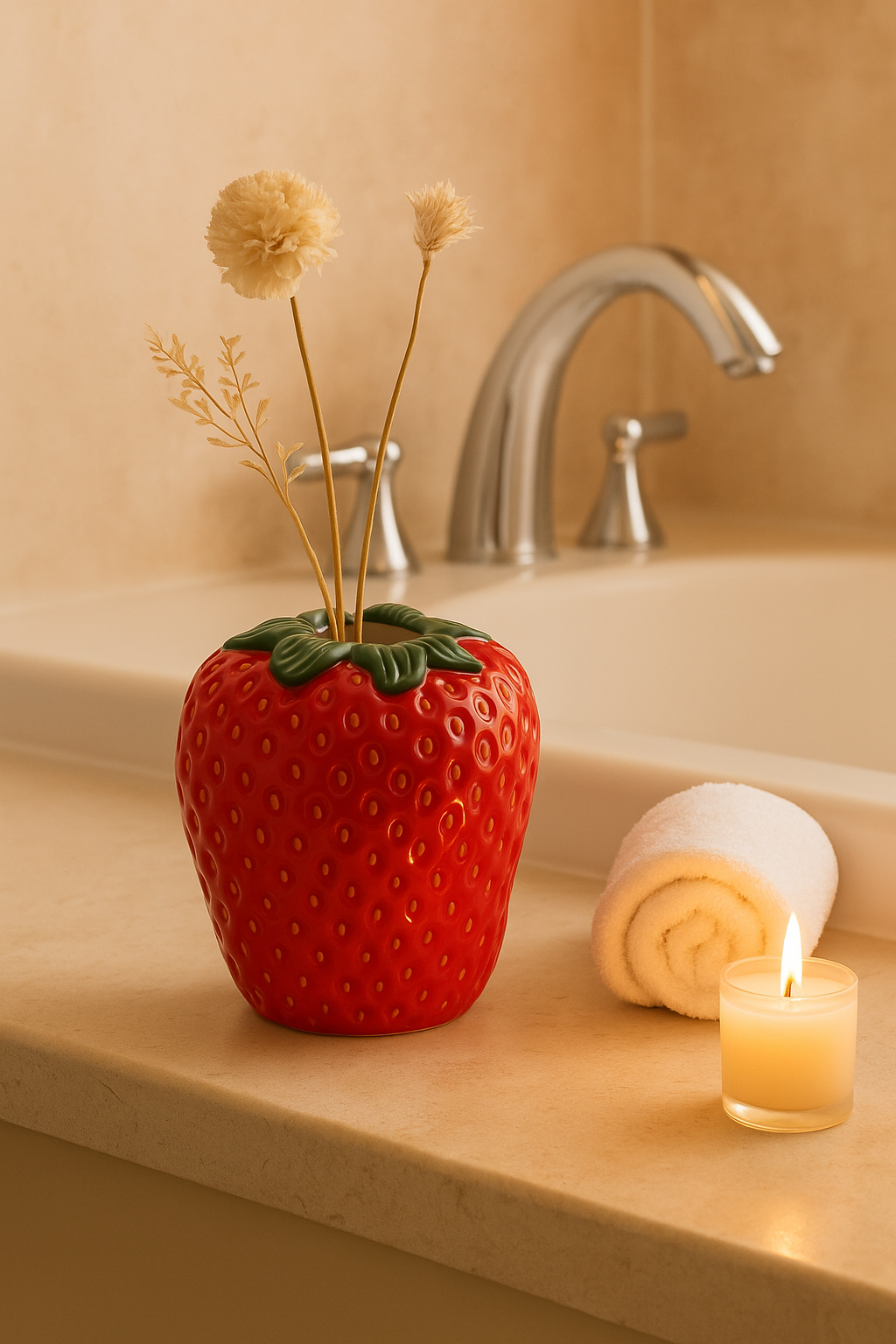 Vase Fraise en Céramique – Déco Fruitée & Originale pour Intérieur Moderne
