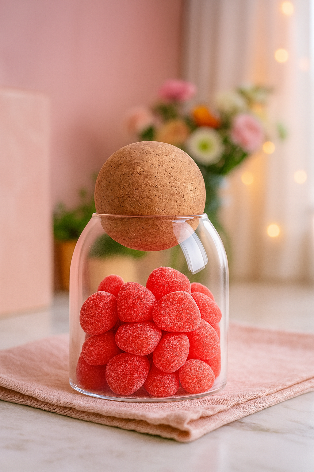 Lot de 4 Bocaux Hermétiques en Verre avec Bouchon en Liège – Rangement Cuisine Design – 500 ml, 800 ml, 1000 ml, 1200 ml – Conservation Café, Thé, Pâtes, Céréales