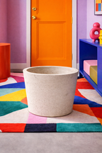 Cache-pot Beige Patiné – Grand cache-pot décoratif en fibre de pierre