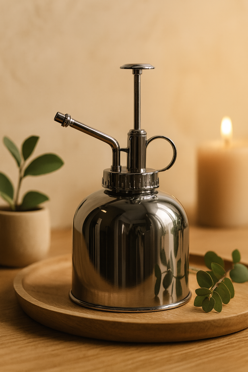 Vaporisateur d’Arrosage 300 ml – Verre & Acier Inoxydable Premium (Doré, Argenté ou Transparent)