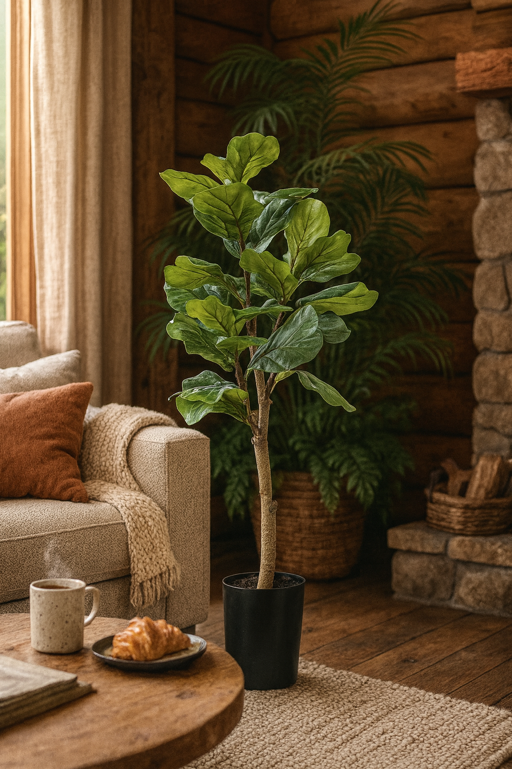 Ficus Lyrata Artificiel – Plante décorative premium – 90 à 180 cm