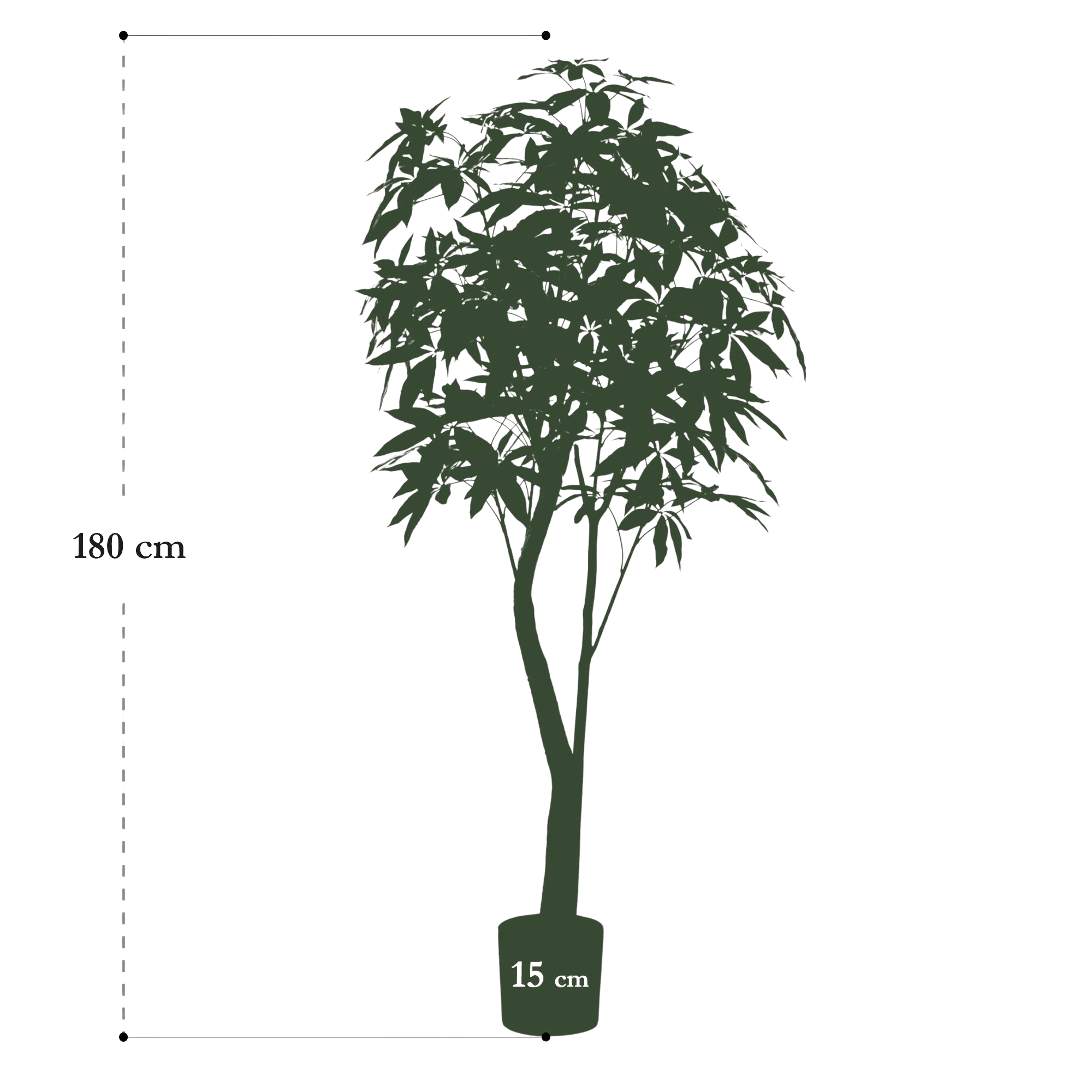 Pachira Aquatica artificielle – Arbre à Argent décoratif ultra réaliste, 150 & 180 cm