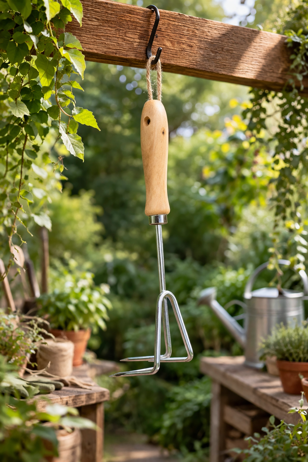 Galvanized Steel 3-Prong Garden Cultivator – Robust Tool for Aerating and Loosening Soil