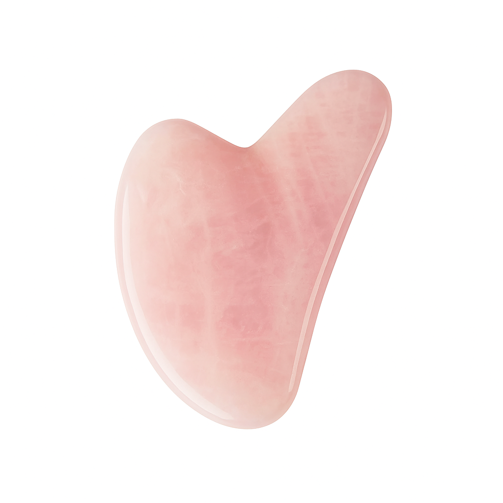 Gua Sha en Quartz Rose & Jade Naturel – Massage Facial Ancestral