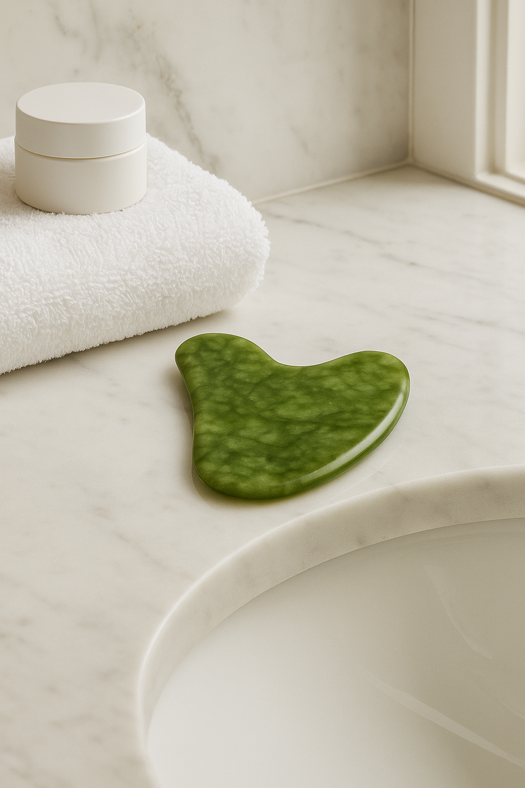 Gua Sha en Quartz Rose & Jade Naturel – Massage Facial Ancestral