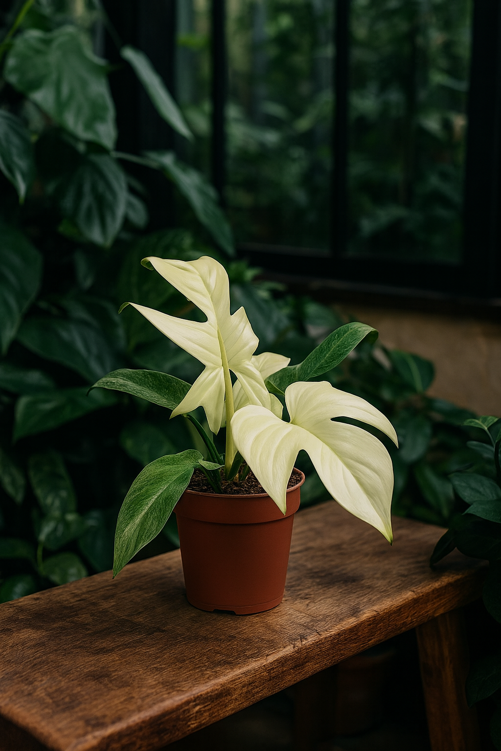 Philodendron Florida Ghost Ø12 cm – Plante rare au feuillage blanc 30 cm