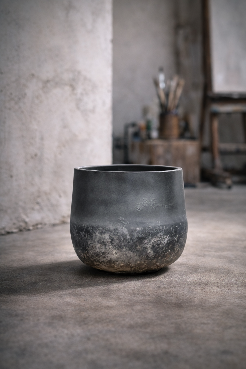 Cache-pot en métal Elisa Mystic Earth – Finition minérale patinée – Ø29, Ø39 & Ø44 cm