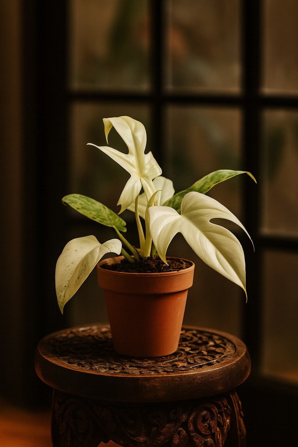 Philodendron Florida Ghost Ø12 cm – Plante rare au feuillage blanc 30 cm