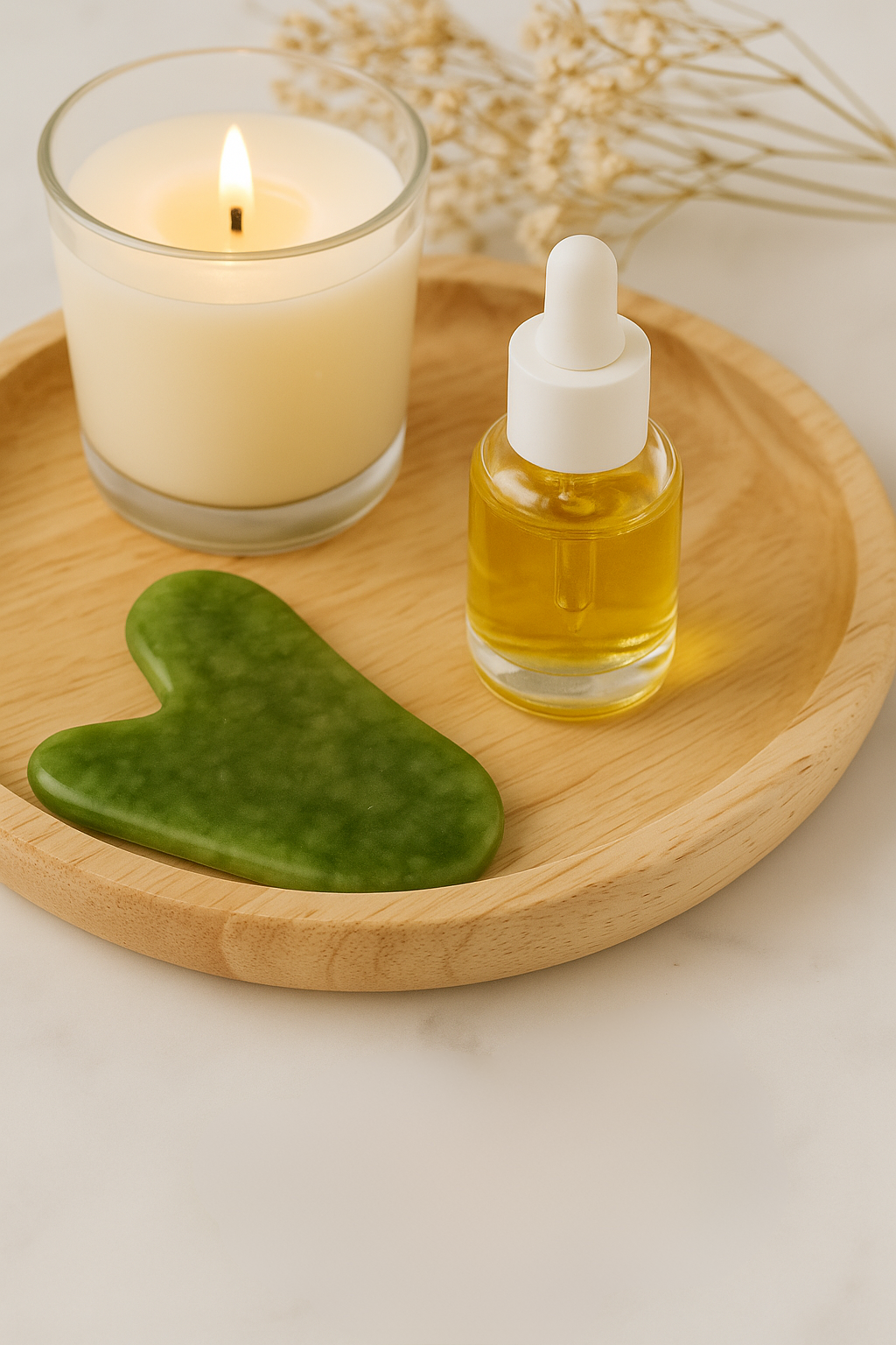 Gua Sha en Quartz Rose & Jade Naturel – Massage Facial Ancestral