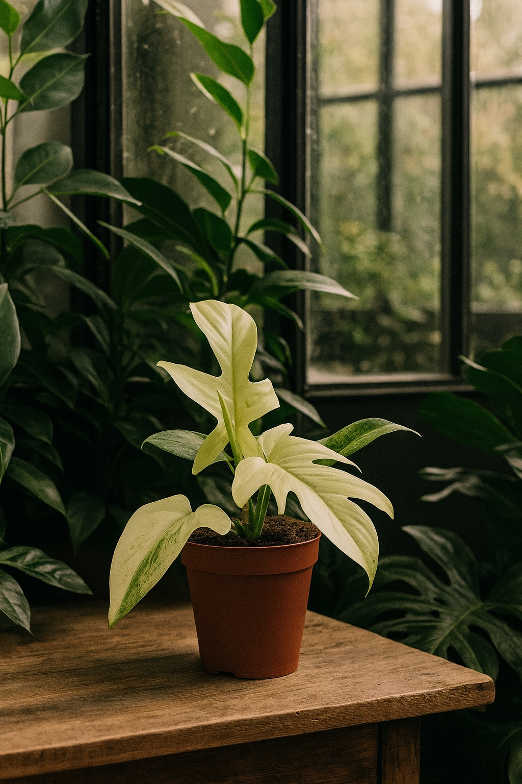 Philodendron Florida Ghost Ø12 cm – Plante rare au feuillage blanc 30 cm