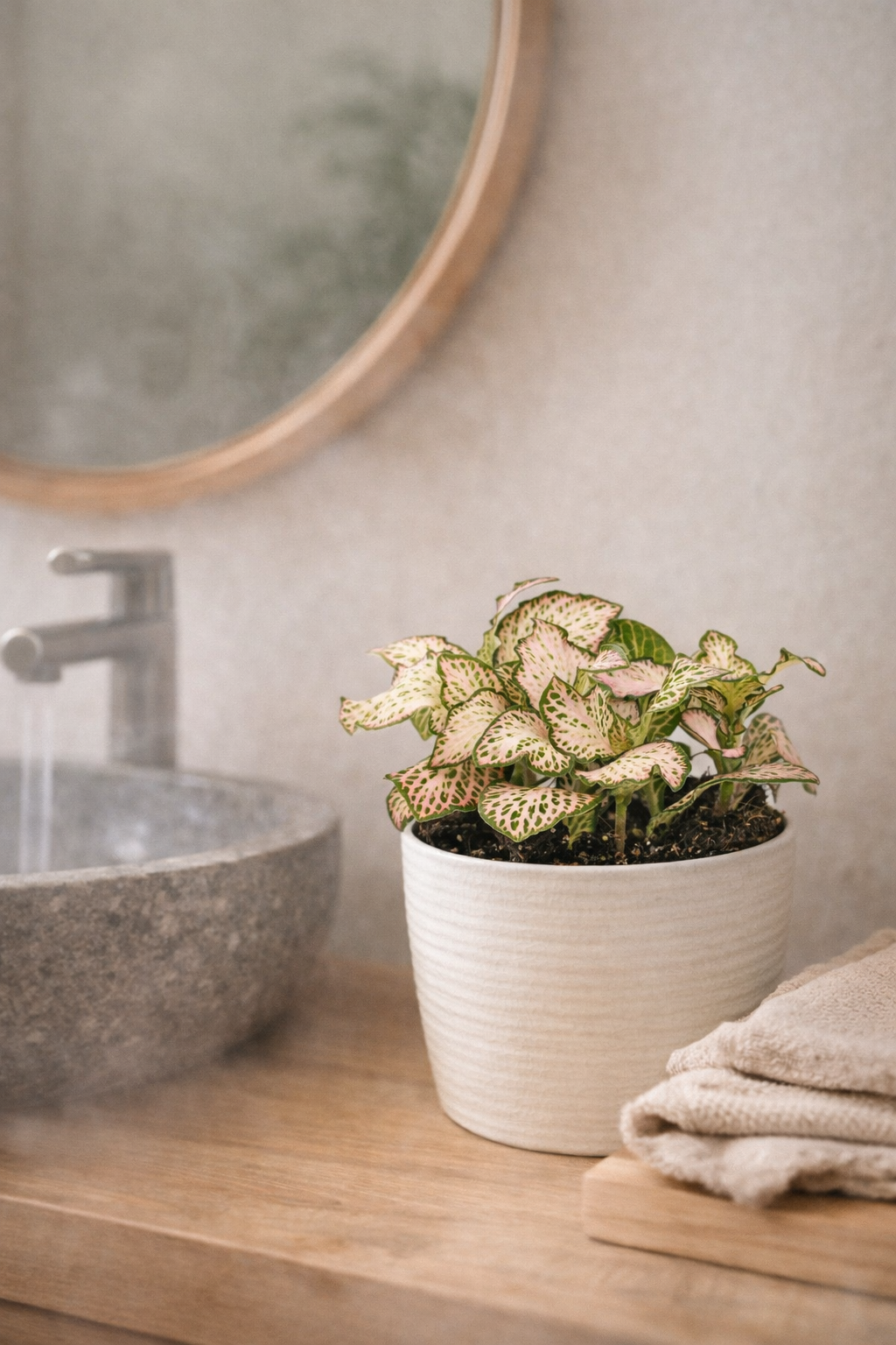 Fittonia Pink Tiger – Plante Mosaïque Rose Tropicale – Fittonia d’Intérieur Ø8,5 cm