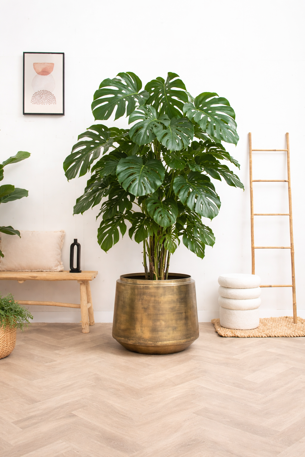 Pot Indigo Vintage Gold – Cache-pot doré vintage en métal – Ø46 / Ø58