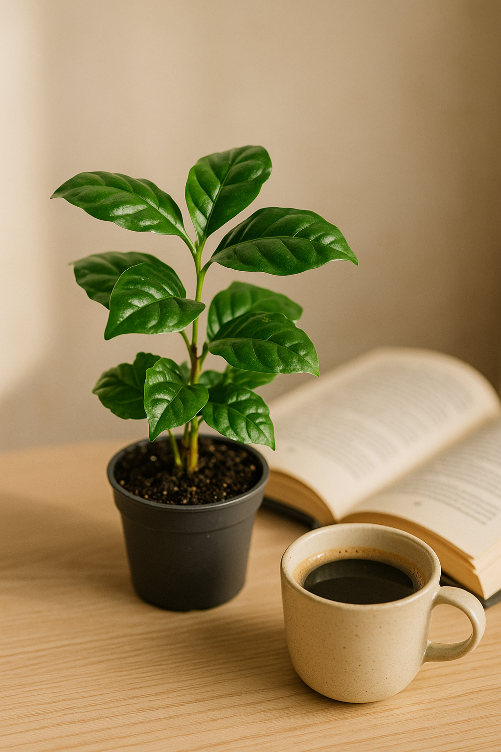 Set de 6 Mini Plantes Vertes – Pot Ø6 cm | Asparagus, Coffea Arabica, Ficus Ginseng, Fougère, Hedera, Bergpalm