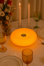 Rechargeable Touch-Sensitive Orange Donut Lamp – Bauhaus Design Table Lamp – 3 LED Lighting Modes – Soft &amp; Modern Ambiance