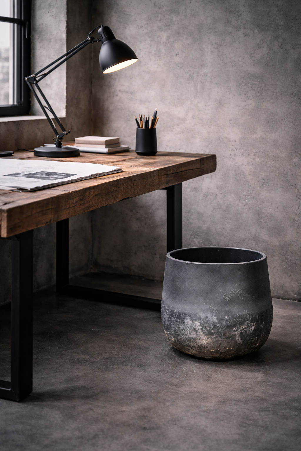 Cache-pot en métal Elisa Mystic Earth – Finition minérale patinée – Ø29, Ø39 & Ø44 cm