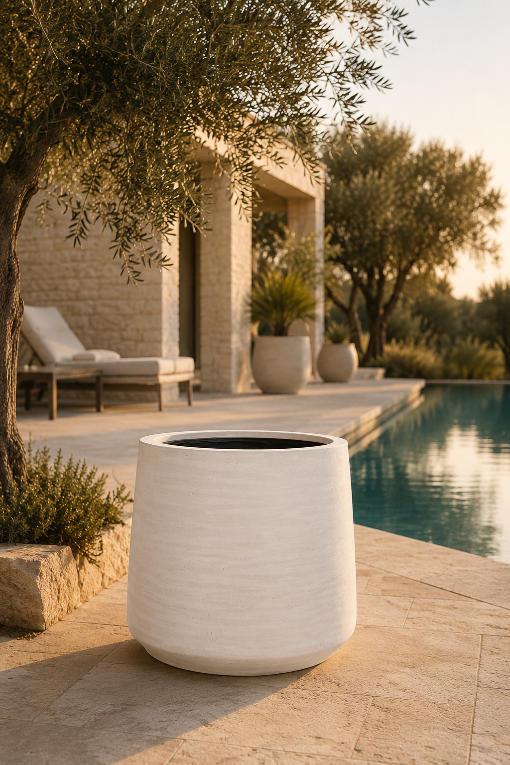 Jumbo Patt Washed Ivory Cachepot