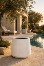 Jumbo Patt Washed Ivory Cachepot