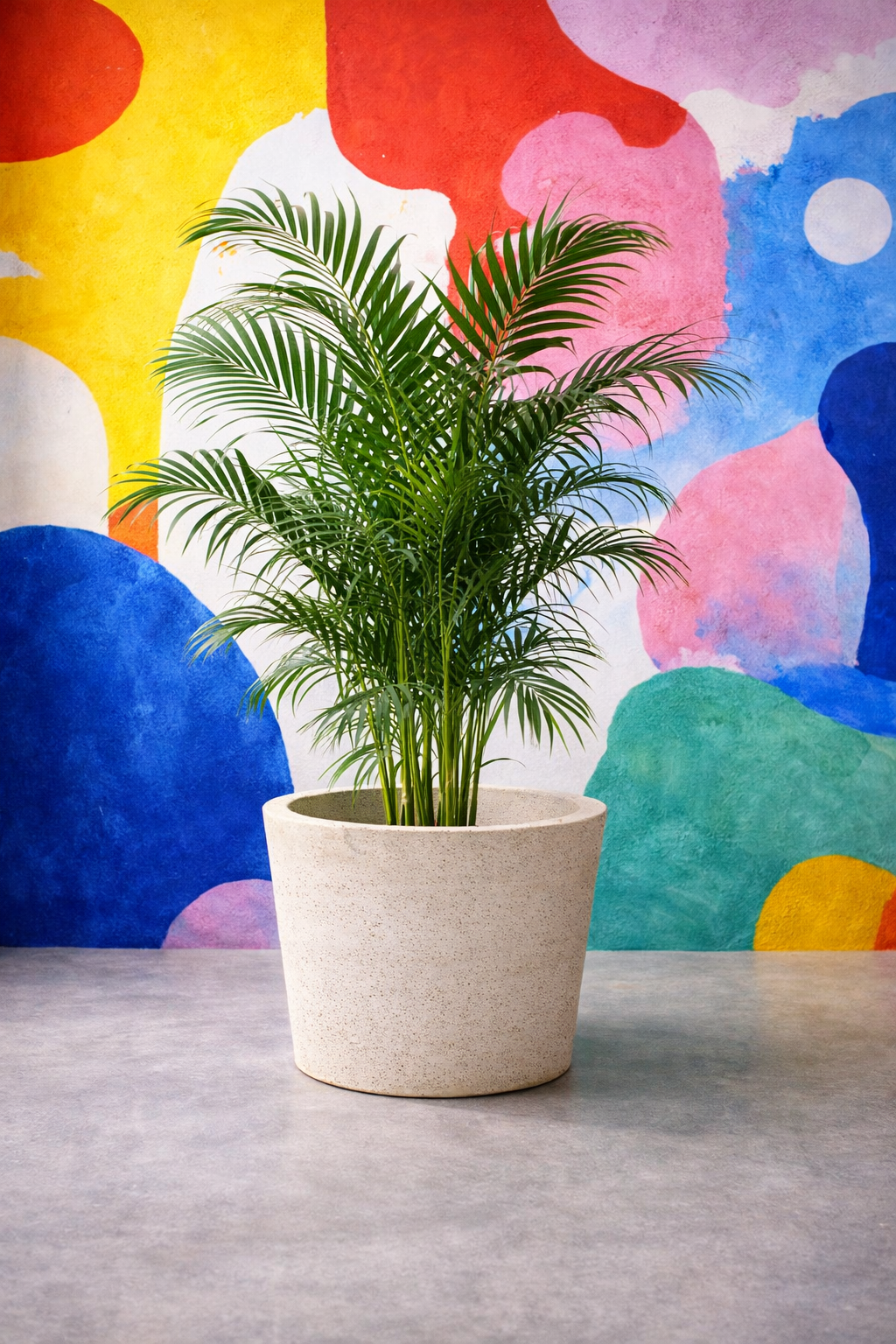 Cache-pot Beige Patiné – Grand cache-pot décoratif en fibre de pierre