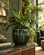 Babet Pine Green – Decorative plant pot – Ø27 × H23 cm