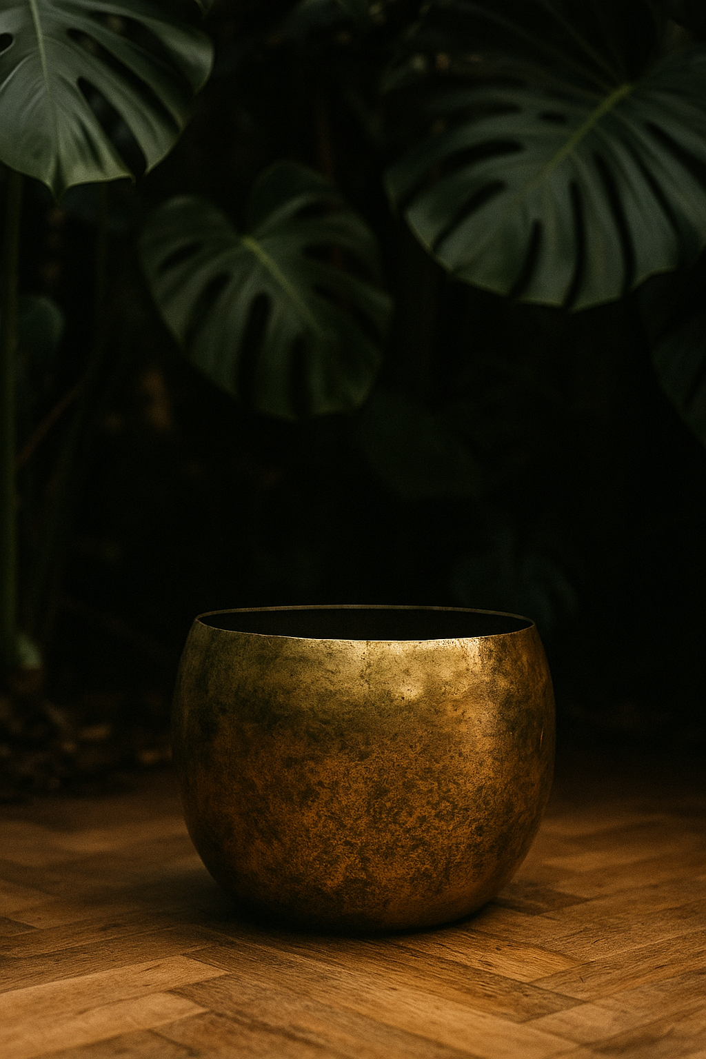 Cache-pot Ellen Brass – Laiton décoratif Ø25xH19, Ø30xH25, Ø38xH31