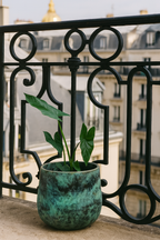 Elisa Mystic Green – Cache-pot en céramique texturé effet bronze vert – 3 tailles