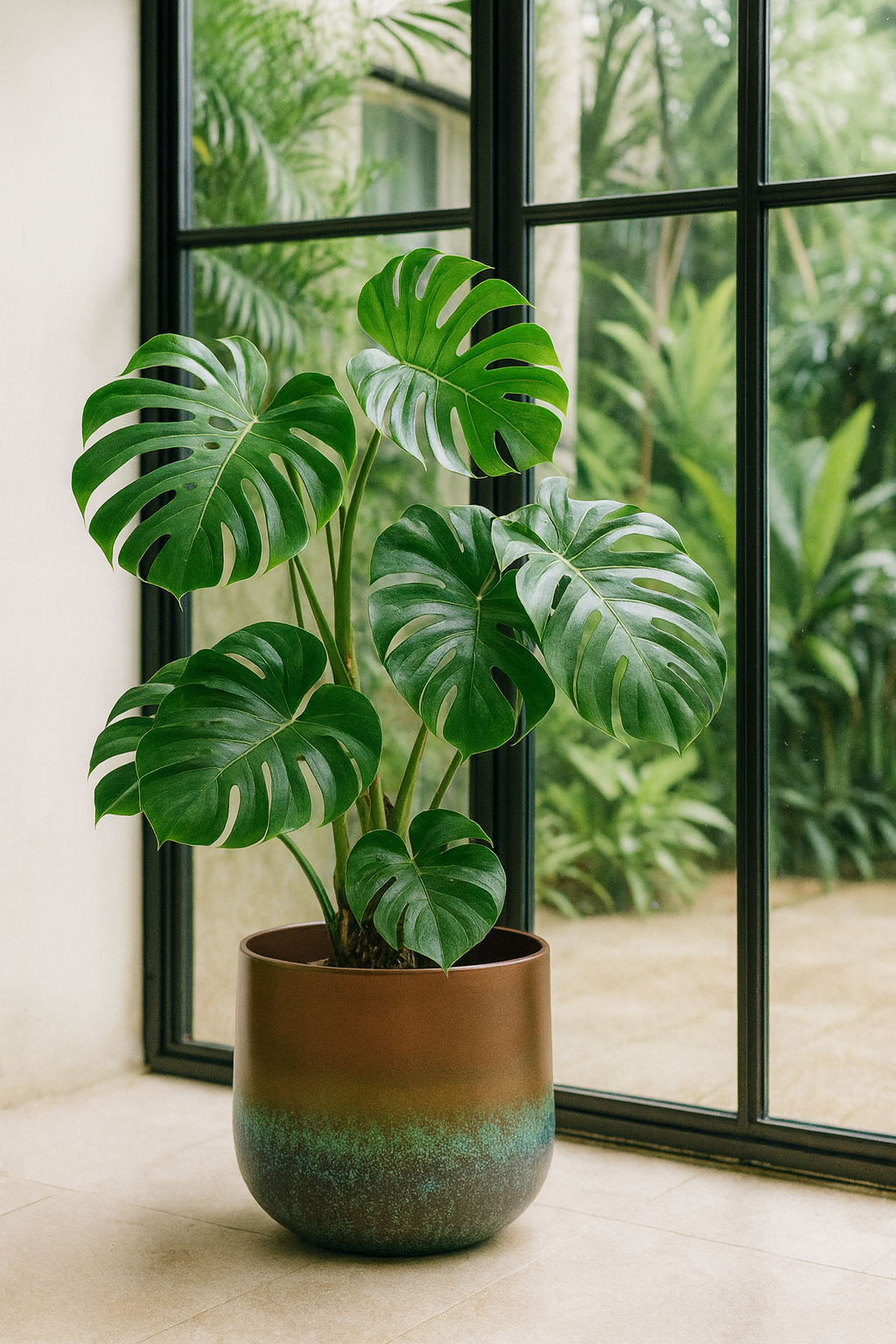 Elisa Mystic Bronze – Cache-pot en céramique texturée, finition bronze artistique