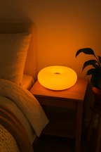 Rechargeable Touch-Sensitive Orange Donut Lamp – Bauhaus Design Table Lamp – 3 LED Lighting Modes – Soft &amp; Modern Ambiance