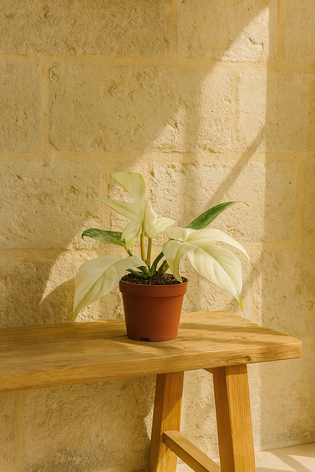 Philodendron Florida Ghost Ø12 cm – Plante rare au feuillage blanc 30 cm