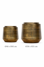 Vintage Gold Indigo Pot – Vintage gold metal planter – Ø33 / Ø46 / Ø58