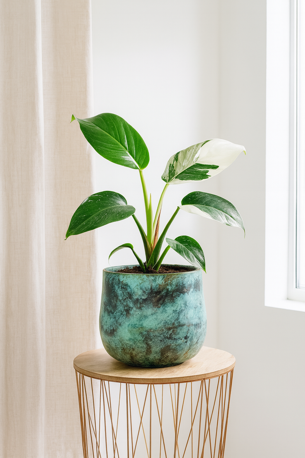 Elisa Mystic Green – Cache-pot en céramique texturé effet bronze vert – 3 tailles