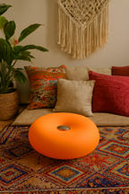 Rechargeable Touch-Sensitive Orange Donut Lamp – Bauhaus Design Table Lamp – 3 LED Lighting Modes – Soft &amp; Modern Ambiance