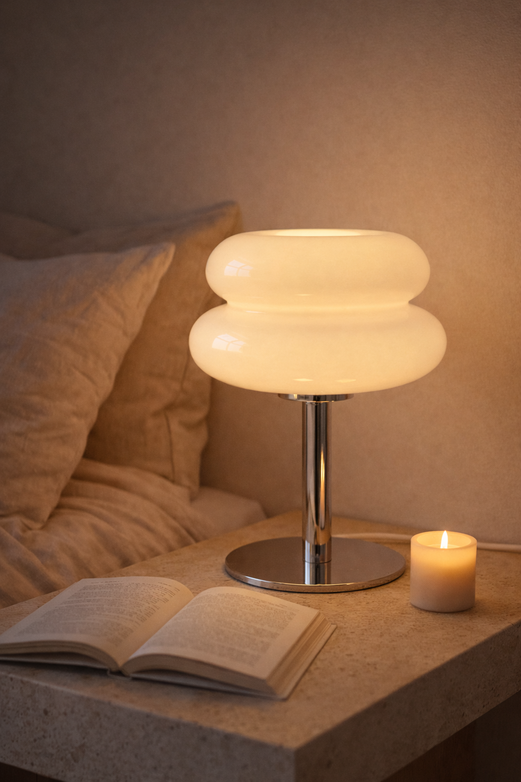 Orange Glass Macaron Lamp – Retro Chic LED Design E27 (28 cm)