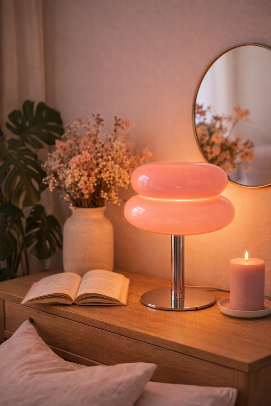 Orange Glass Macaron Lamp – Retro Chic LED Design E27 (28 cm)