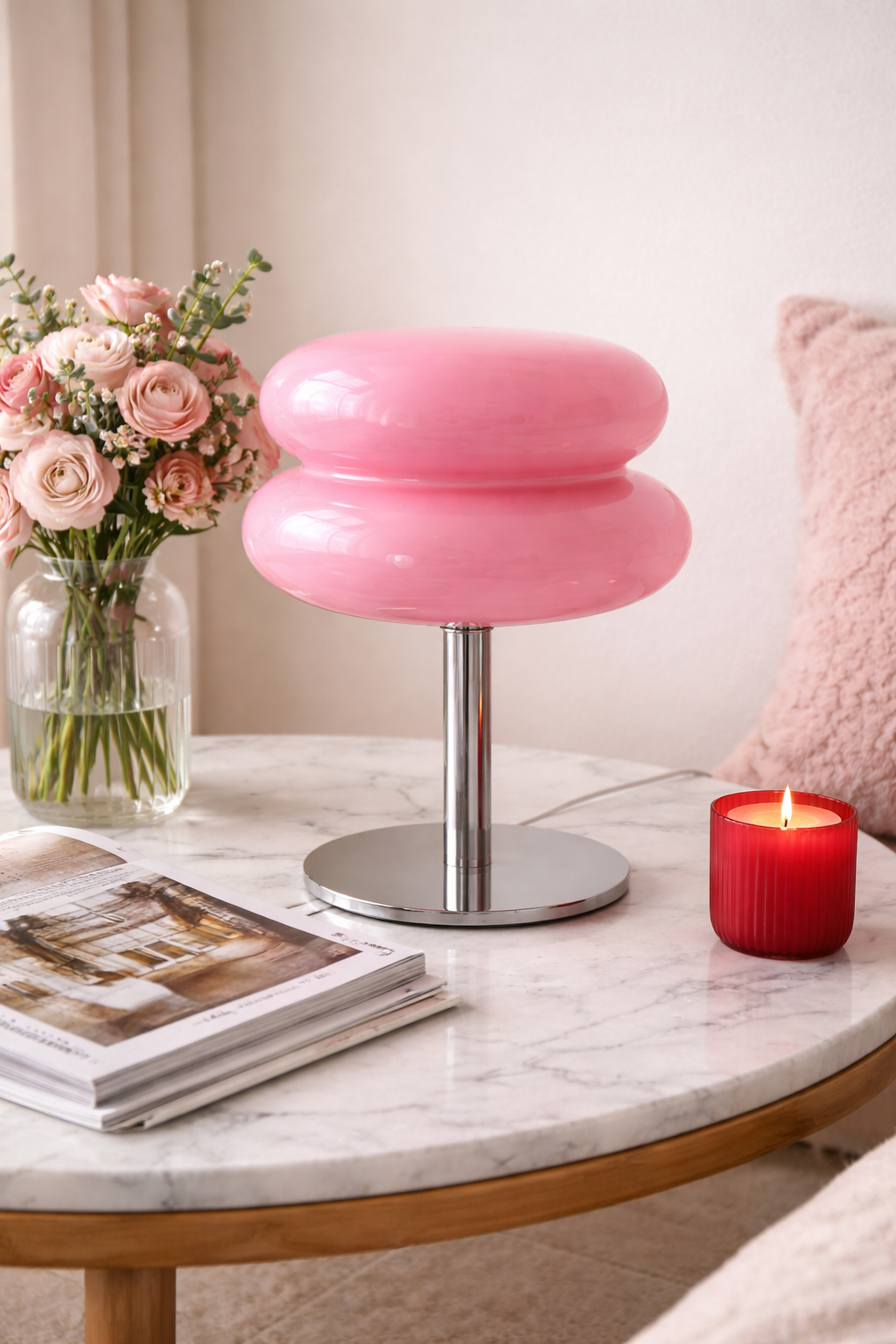 Orange Glass Macaron Lamp – Retro Chic LED Design E27 (28 cm)