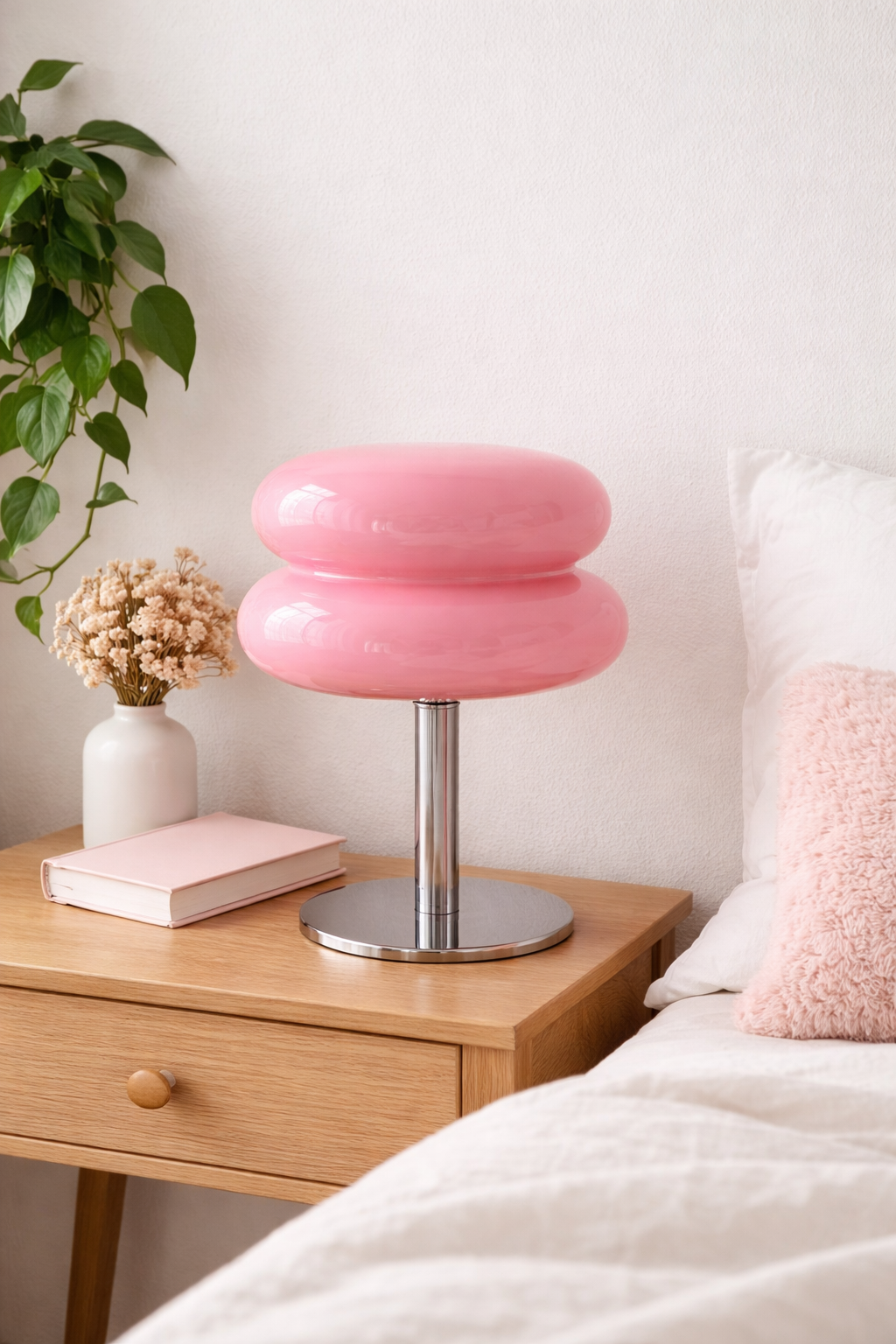 Orange Macaron-Glaslampe – Schickes Retro-Design und sanftes LED-Licht für eine gemütliche Einrichtung. – Douceur Maison