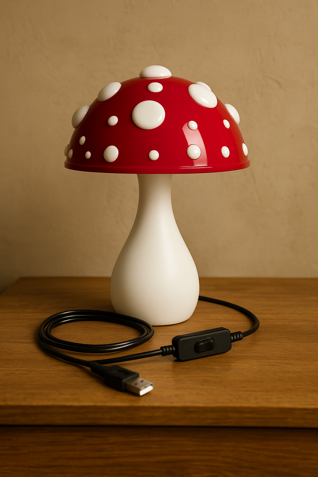 Lampe Champignon Rouge – Tricolore USB