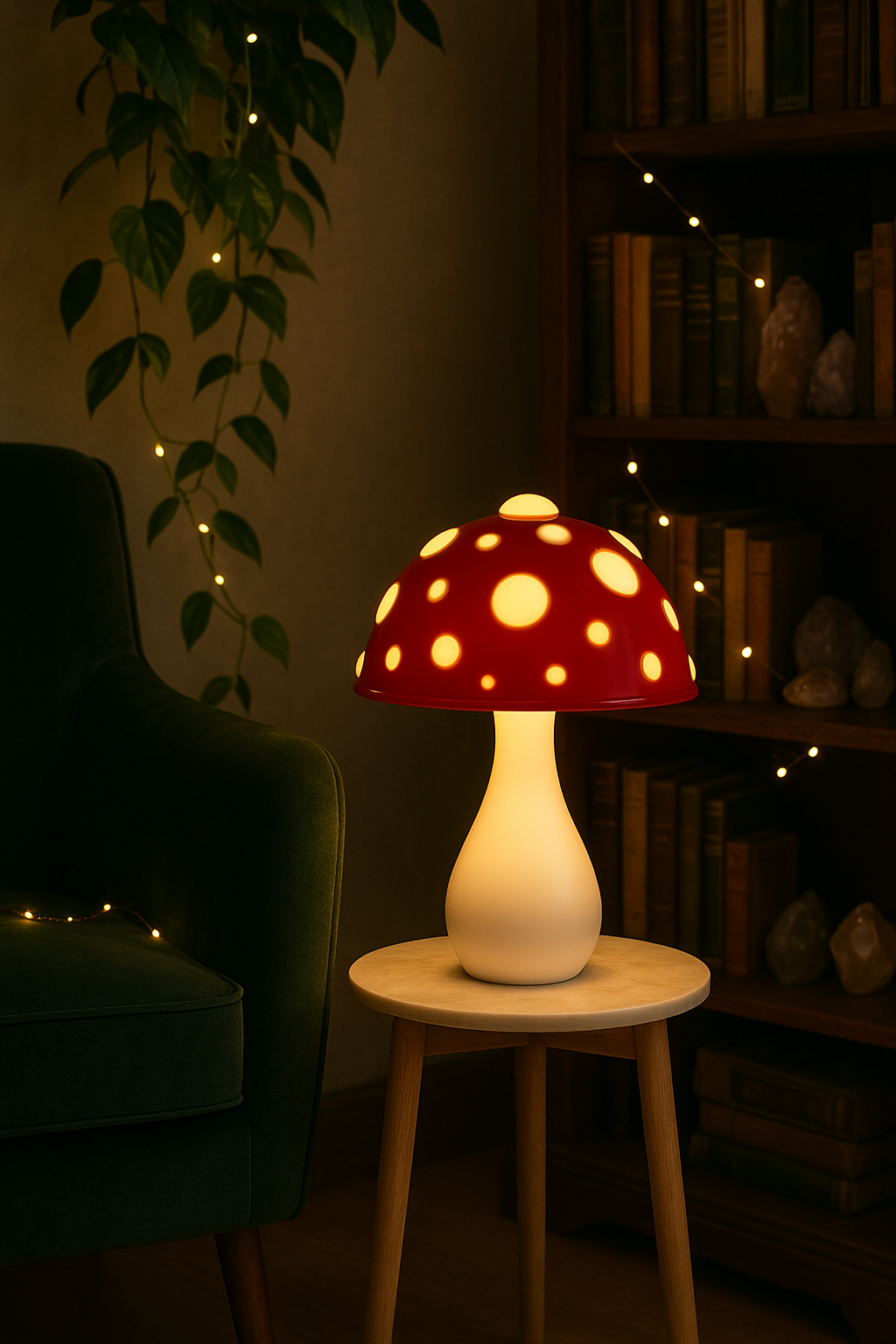 Lampe Champignon Rouge – Tricolore USB